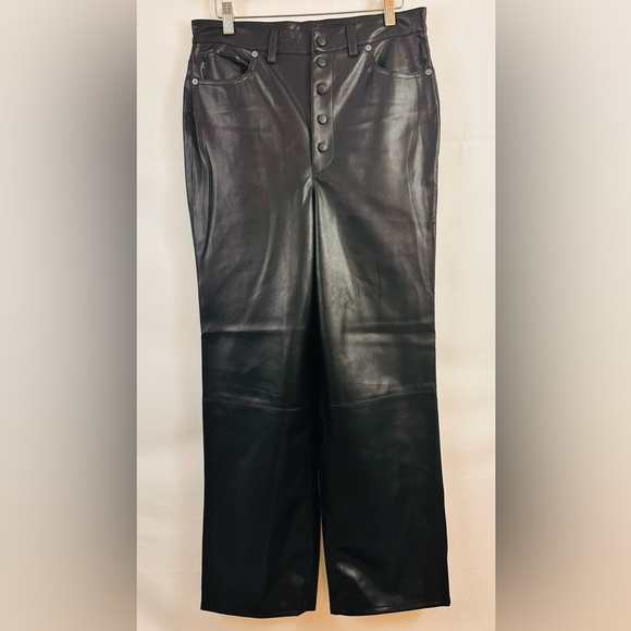 BLANK NYC BLACK The Baxter Straight In Nowhere Road VEGAN LEATHER CROP PANT 29 - Picture 5 of 10